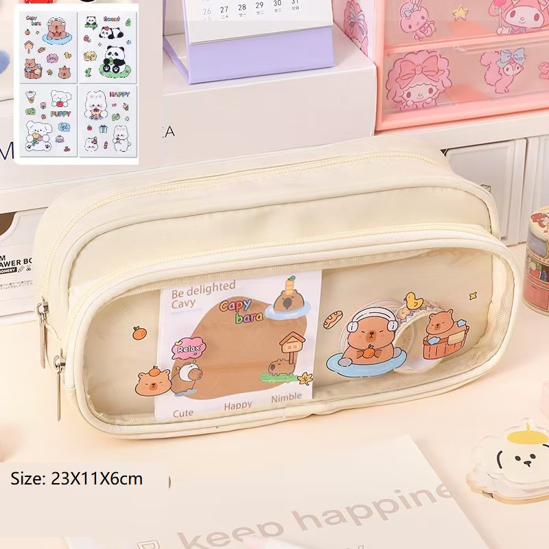 Half Transparent pencil bags