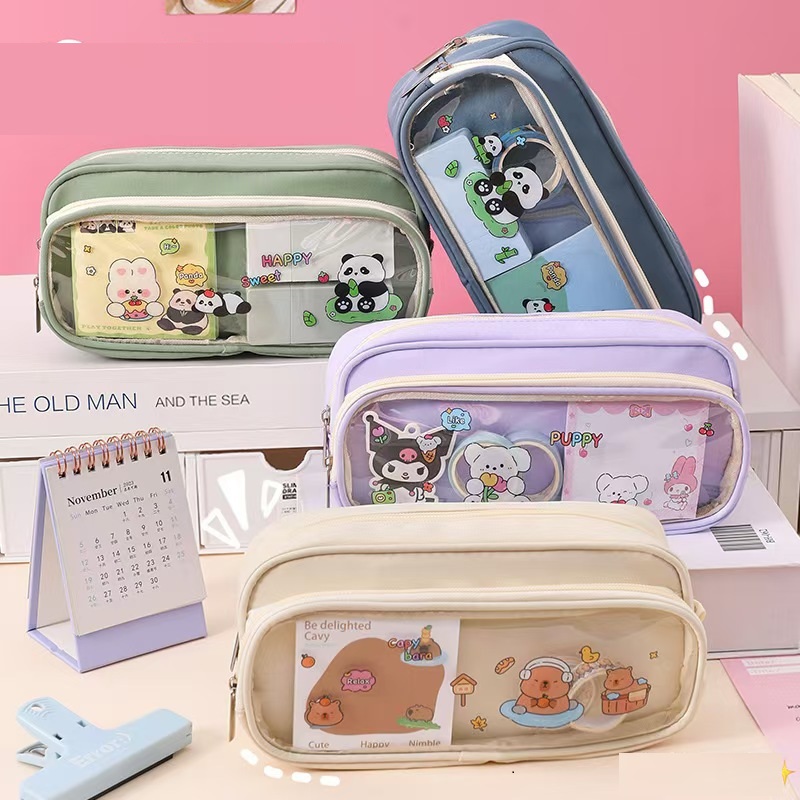 Half Transparent pencil bags